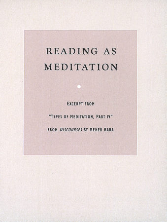 Reading As Meditation