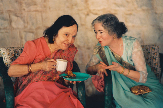Mehera and Mani Having Tea